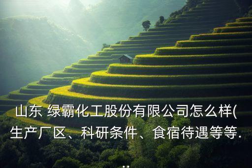 山東 綠霸化工股份有限公司怎么樣(生產(chǎn)廠區(qū)、科研條件、食宿待遇等等...