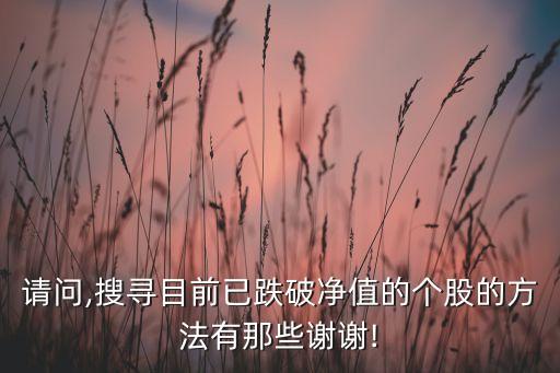 請(qǐng)問,搜尋目前已跌破凈值的個(gè)股的方法有那些謝謝!