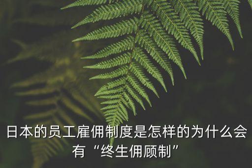 日本的員工雇傭制度是怎樣的為什么會(huì)有“終生傭顧制”