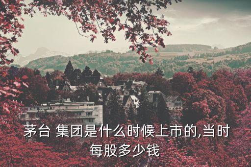  茅臺(tái) 集團(tuán)是什么時(shí)候上市的,當(dāng)時(shí)每股多少錢