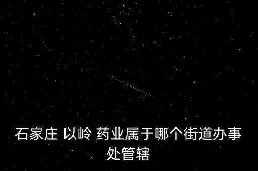 石家莊 以嶺 藥業(yè)屬于哪個街道辦事處管轄