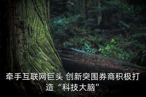 牽手互聯網巨頭 創(chuàng)新突圍券商積極打造“科技大腦”