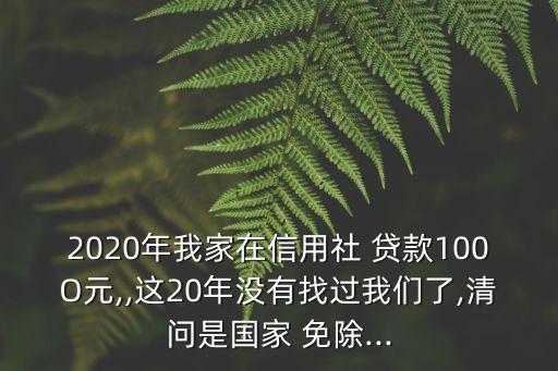 2020年我家在信用社 貸款100O元,,這20年沒有找過我們了,清問是國(guó)家 免除...