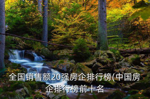 全國(guó)銷售額20強(qiáng)房企排行榜(中國(guó)房企排行榜前十名