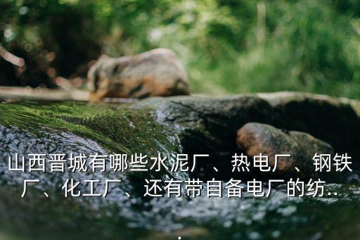 山西晉城有哪些水泥廠、熱電廠、鋼鐵廠、化工廠、還有帶自備電廠的紡...