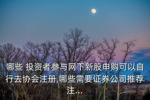 哪些 投資者參與網(wǎng)下新股申購(gòu)可以自行去協(xié)會(huì)注冊(cè),哪些需要證券公司推薦注...