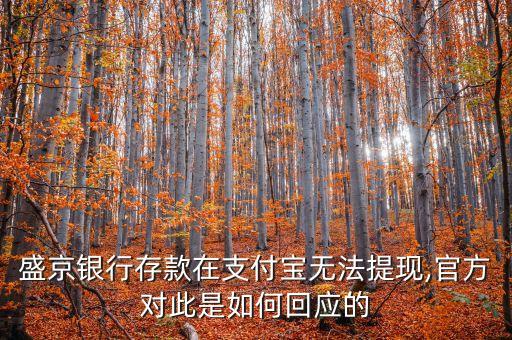 盛京銀行存款在支付寶無法提現,官方對此是如何回應的