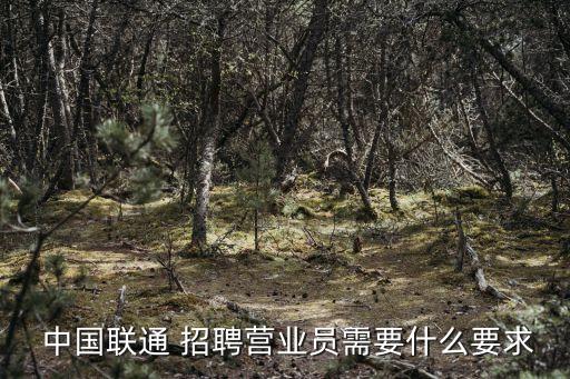  中國(guó)聯(lián)通 招聘營(yíng)業(yè)員需要什么要求