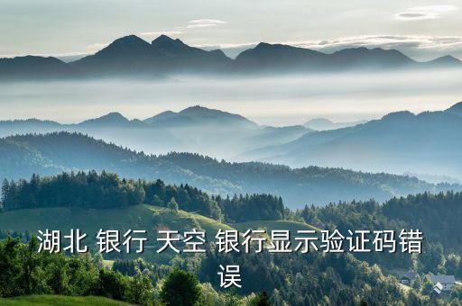 湖北 銀行 天空 銀行顯示驗(yàn)證碼錯誤