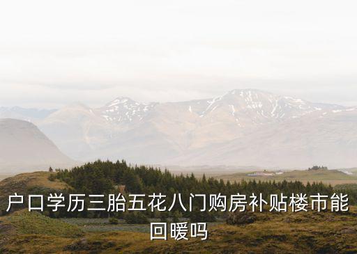 戶口學(xué)歷三胎五花八門購(gòu)房補(bǔ)貼樓市能回暖嗎