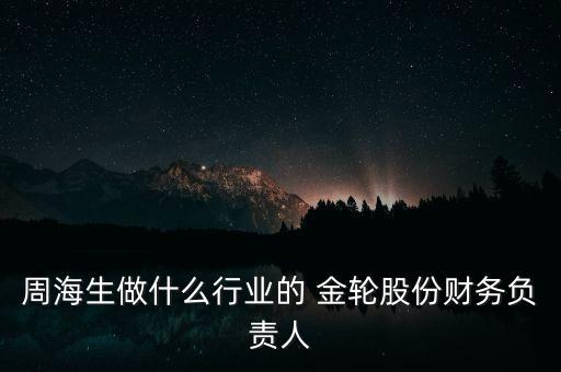 周海生做什么行業(yè)的 金輪股份財務負責人