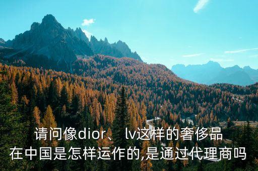 請(qǐng)問(wèn)像dior、 lv這樣的奢侈品在中國(guó)是怎樣運(yùn)作的,是通過(guò)代理商嗎