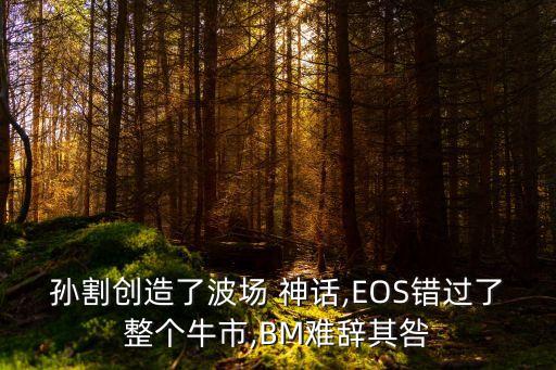 孫割創(chuàng)造了波場 神話,EOS錯過了整個牛市,BM難辭其咎