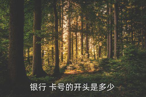 銀行 卡號的開頭是多少