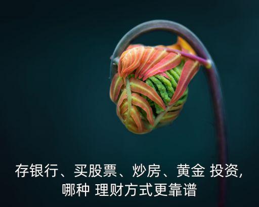 存銀行、買股票、炒房、黃金 投資,哪種 理財(cái)方式更靠譜