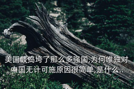 美國鼓搗垮了那么多強(qiáng)國,為何唯獨(dú)對中國無計(jì)可施原因很簡單,是什么...