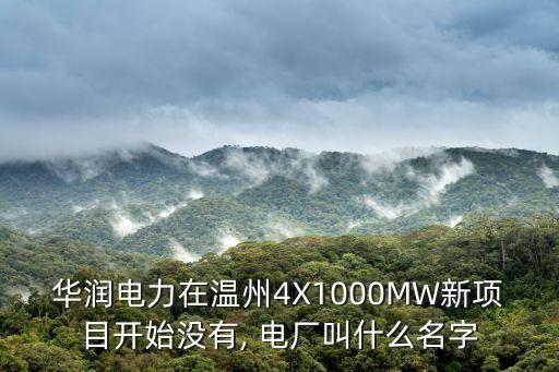 華潤(rùn)電力在溫州4X1000MW新項(xiàng)目開(kāi)始沒(méi)有, 電廠叫什么名字