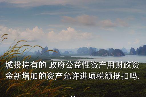 國投公司代政府建設(shè)項目稅收