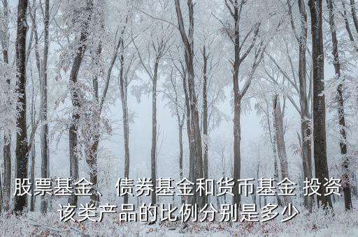 股票基金、債券基金和貨幣基金 投資該類產(chǎn)品的比例分別是多少