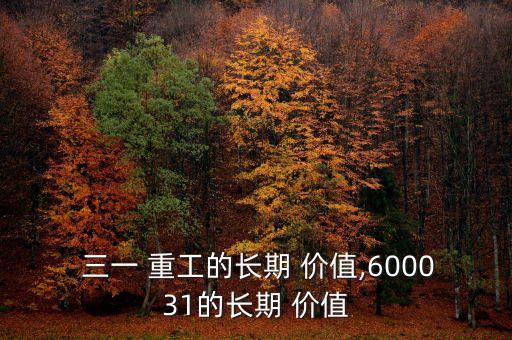  三一 重工的長期 價(jià)值,600031的長期 價(jià)值
