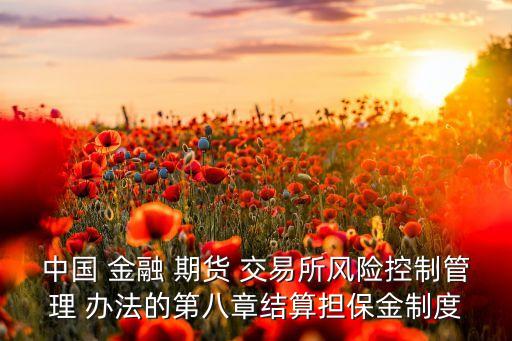 中國(guó) 金融 期貨 交易所風(fēng)險(xiǎn)控制管理 辦法的第八章結(jié)算擔(dān)保金制度