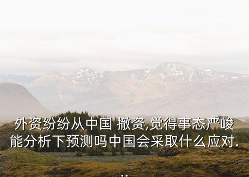 外資紛紛從中國 撤資,覺得事態(tài)嚴(yán)峻能分析下預(yù)測嗎中國會采取什么應(yīng)對...