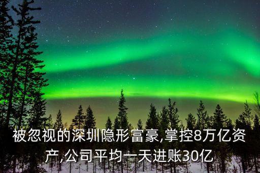 被忽視的深圳隱形富豪,掌控8萬億資產(chǎn),公司平均一天進(jìn)賬30億