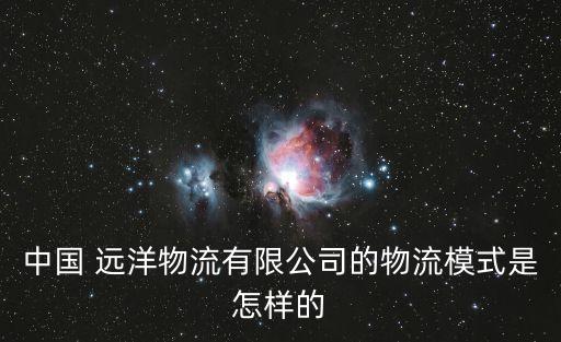 中國 遠(yuǎn)洋物流有限公司的物流模式是怎樣的