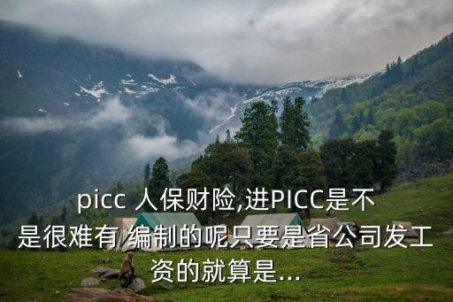 picc 人保財(cái)險(xiǎn),進(jìn)PICC是不是很難有 編制的呢只要是省公司發(fā)工資的就算是...