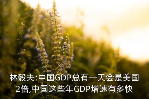 林毅夫:中國GDP總有一天會是美國2倍,中國這些年GDP增速有多快