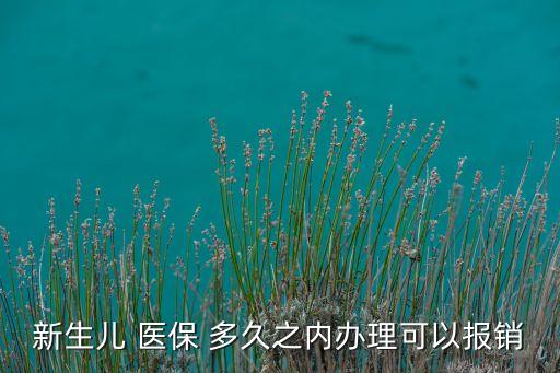 新生兒 醫(yī)保 多久之內(nèi)辦理可以報銷