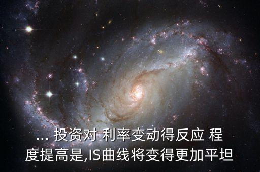 ... 投資對 利率變動得反應 程度提高是,IS曲線將變得更加平坦