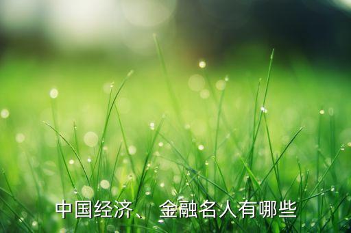 中國(guó)經(jīng)濟(jì)、 金融名人有哪些