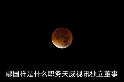 鄢國祥是什么職務(wù)天威視訊獨(dú)立董事