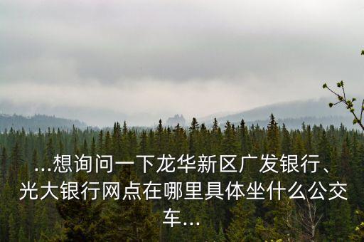 ...想詢問一下龍華新區(qū)廣發(fā)銀行、 光大銀行網(wǎng)點(diǎn)在哪里具體坐什么公交車...