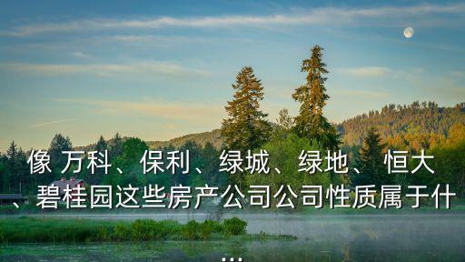 像 萬科、保利、綠城、綠地、 恒大、碧桂園這些房產(chǎn)公司公司性質(zhì)屬于什...