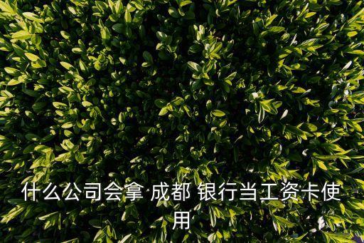 什么公司會拿 成都 銀行當(dāng)工資卡使用