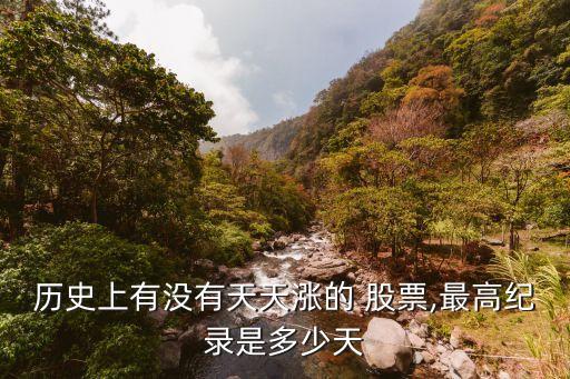 歷史上有沒有天天漲的 股票,最高紀錄是多少天