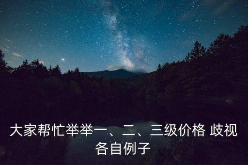 大家?guī)兔εe舉一、二、三級(jí)價(jià)格 歧視各自例子