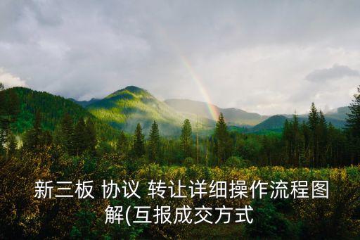  新三板 協(xié)議 轉(zhuǎn)讓詳細操作流程圖解(互報成交方式