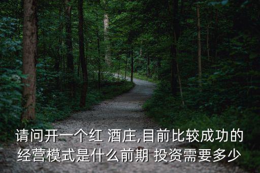 請(qǐng)問開一個(gè)紅 酒莊,目前比較成功的經(jīng)營模式是什么前期 投資需要多少