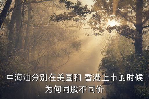 中海油分別在美國和 香港上市的時候為何同股不同價