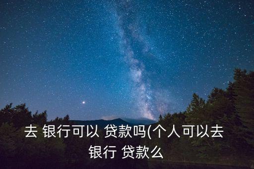 去 銀行可以 貸款嗎(個(gè)人可以去 銀行 貸款么