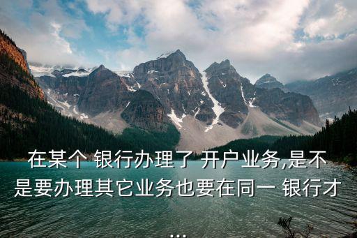 在某個(gè) 銀行辦理了 開(kāi)戶(hù)業(yè)務(wù),是不是要辦理其它業(yè)務(wù)也要在同一 銀行才...