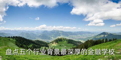 盤(pán)點(diǎn)五個(gè)行業(yè)背景最深厚的金融學(xué)校