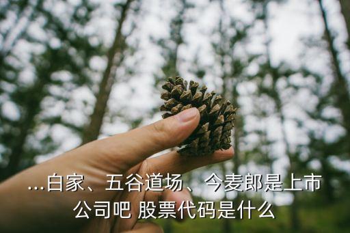 ...白家、五谷道場、今麥郎是上市公司吧 股票代碼是什么