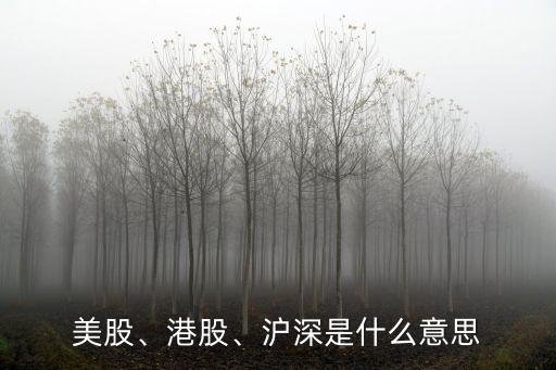 美股、港股、滬深是什么意思