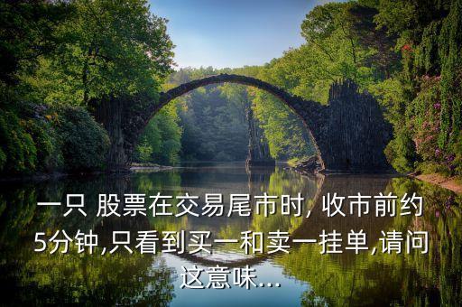 一只 股票在交易尾市時(shí), 收市前約5分鐘,只看到買一和賣一掛單,請(qǐng)問(wèn)這意味...