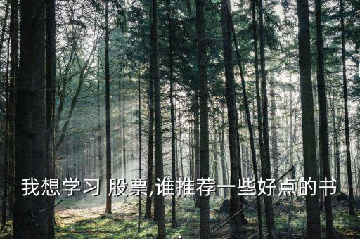我想學(xué)習(xí) 股票,誰(shuí)推薦一些好點(diǎn)的書.
