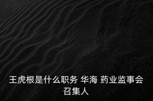 王虎根是什么職務(wù) 華海 藥業(yè)監(jiān)事會召集人